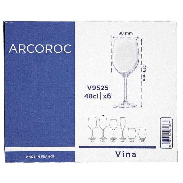 Wine glass Arcoroc Vina Transparent Glass 480 ml (6 Units)