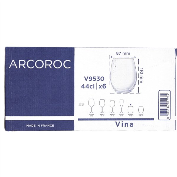 Glass for water Arcoroc Vina Transparent Glass 440 ml (6 Units)