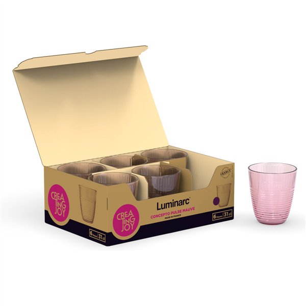 Glass for water Luminarc Concepto Pink Glass 310 ml (6 Units)