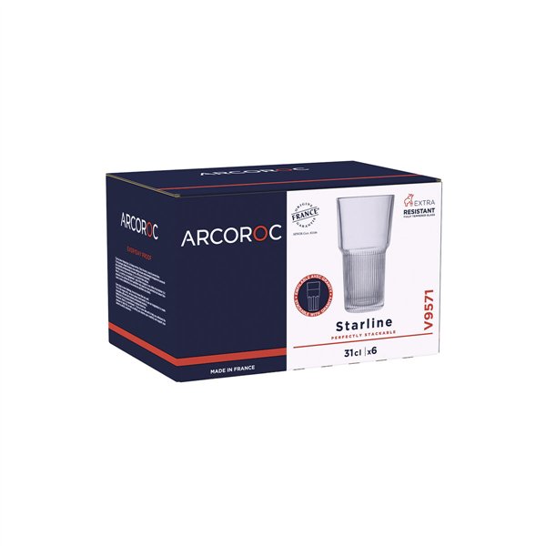 Glass Arcoroc Starline Transparent Glass 310 ml (6 Units)