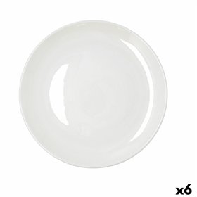Flat Plate Bidasoa Harmony Hydrozero White Ceramic Ø 27 cm (6 Units)