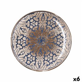 Flat Plate Bidasoa Deneb Hydrozero Brown Ceramic Ø 27 cm (6 Units)