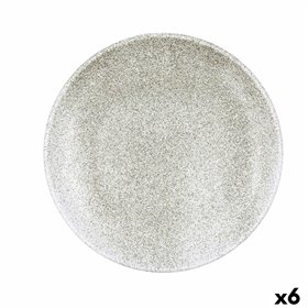 Flat Plate Bidasoa Element Hydrozero Beige Ceramic Ø 27 cm (6 Units)