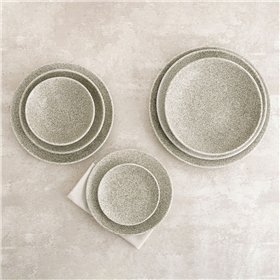 Flat Plate Bidasoa Element Hydrozero Beige Ceramic Ø 27 cm (6 Units)