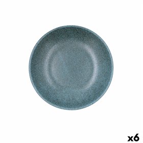 Deep Plate Bidasoa Element Hydrozero Blue Ceramic Ø 20 cm (6 Units)