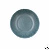 Deep Plate Bidasoa Element Hydrozero Blue Ceramic Ø 20 cm (6 Units)