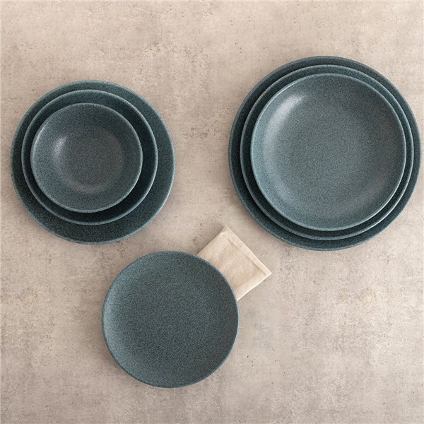 Deep Plate Bidasoa Element Hydrozero Blue Ceramic Ø 20 cm (6 Units)