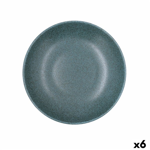 Deep Plate Bidasoa Element Hydrozero Blue Ceramic Ø 23 cm (6 Units)