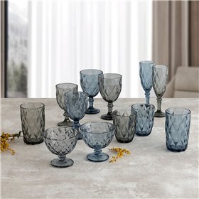 Ice Cream and Milk Shake Glass Quid Maia Blue Glass 300 ml (6 Units)