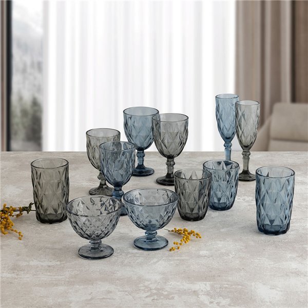 Ice Cream and Milk Shake Glass Quid Maia Blue Glass 300 ml (6 Units)