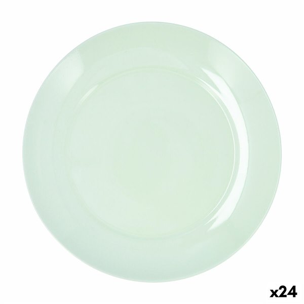 Flat Plate Luminarc Apy Paradise Verde Green Glass Ø 25 cm (24 Units)