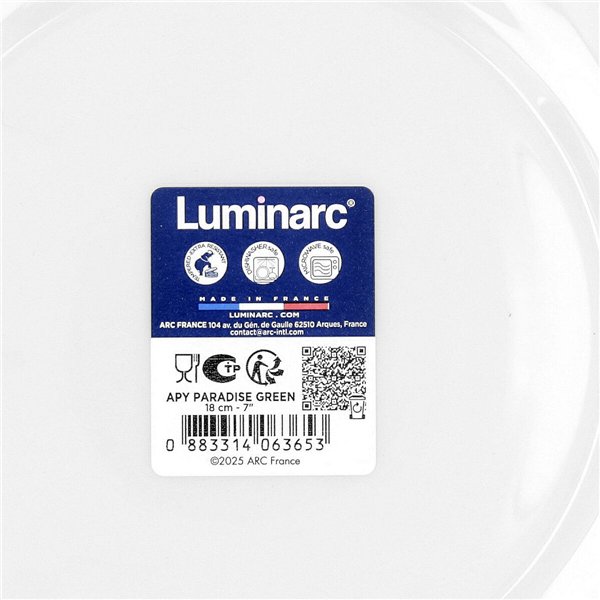 Dessert dish Luminarc Apy Paradise Green Glass Ø 18 cm (24 Units)