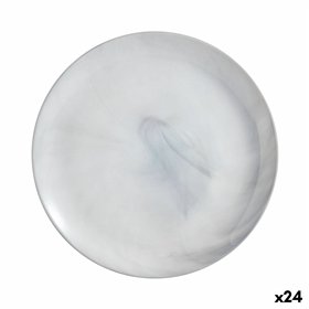 Flat Plate Luminarc Diwali Granit Marb Bicoloured Glass Ø 25 cm (24 Units)