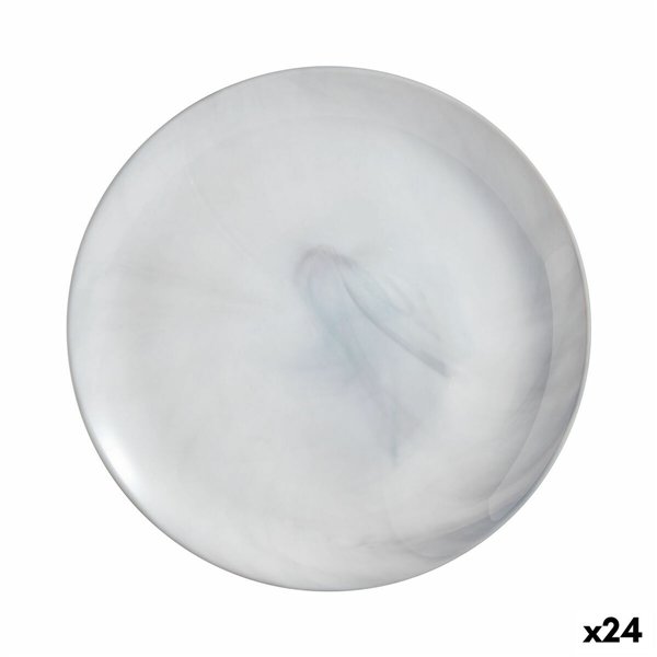 Flat Plate Luminarc Diwali Granit Marb Bicoloured Glass Ø 25 cm (24 Units)