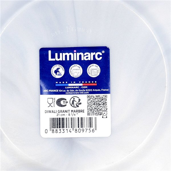 Salad Bowl Luminarc Diwali Granit Marb Bicoloured Glass Ø 21 cm (12 Units)