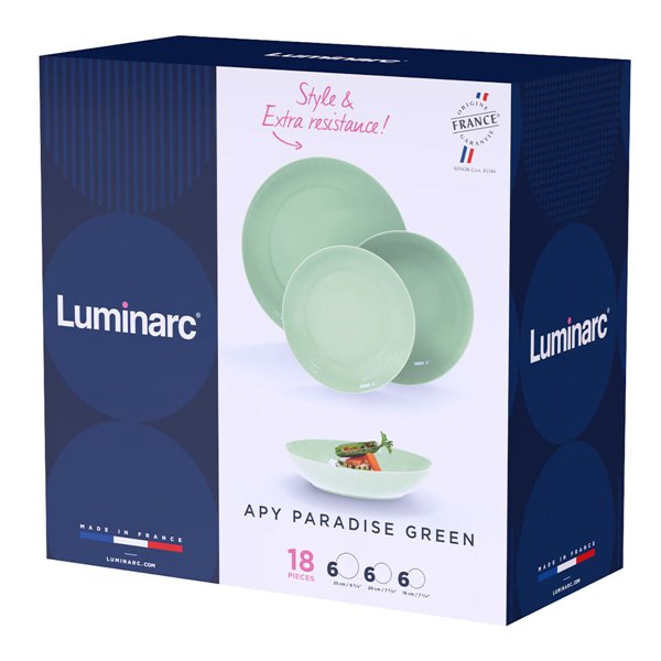 Tableware Luminarc Apy Paradise Verde Green Glass 18 Pieces