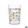Glass for water Luminarc Peces Multicolour Glass Fish 500 ml (6 Units)
