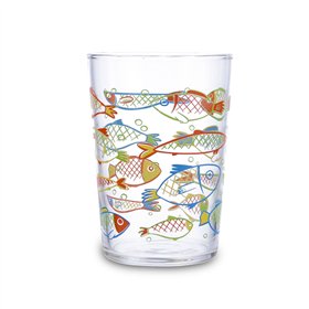 Glass for water Luminarc Peces Multicolour Glass Fish 500 ml (6 Units)