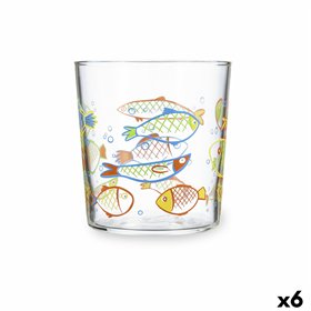 Glass for water Luminarc Peces Multicolour Glass Fish 360 ml (6 Units)