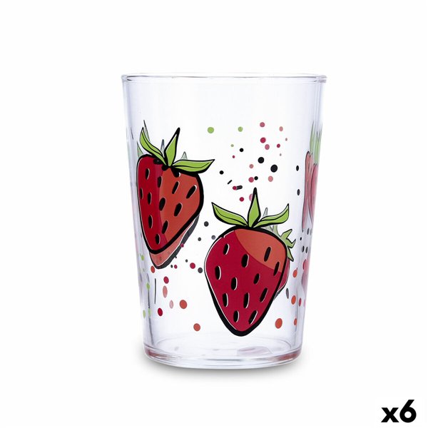 Glass for water Luminarc Fresas Multicolour Glass Strawberries 500 ml (6 Units)