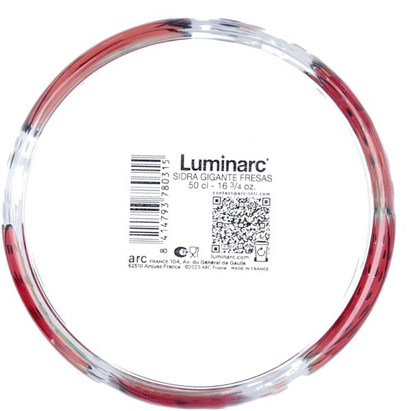 Glass for water Luminarc Fresas Multicolour Glass Strawberries 500 ml (6 Units)