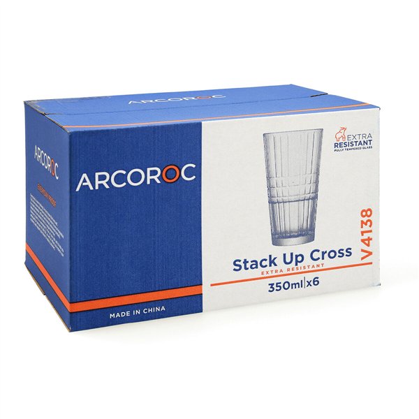 Glass Arcoroc Stack'up Cross Transparent Glass 350 ml (6 Units)