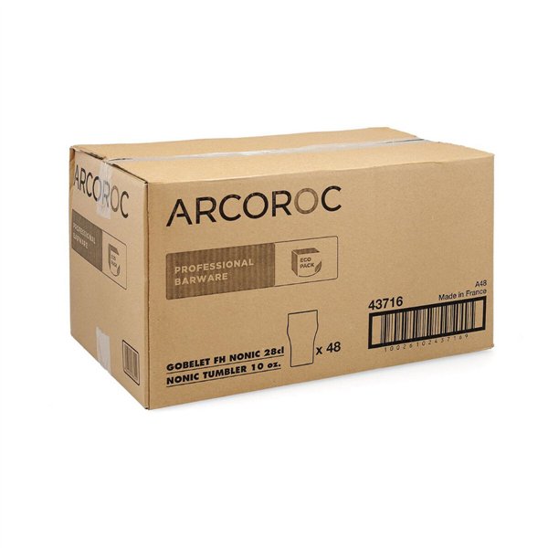 Beer Glass Arcoroc Nonic Transparent Glass 280 ml (24 Units)