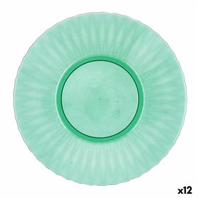 Flat Plate Quid Iris Green Plastic Ø 26 cm (12 Units)