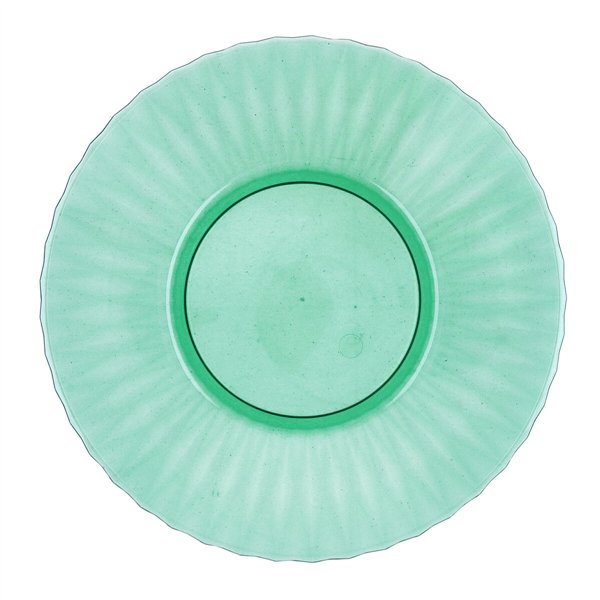 Flat Plate Quid Iris Green Plastic Ø 26 cm (12 Units)