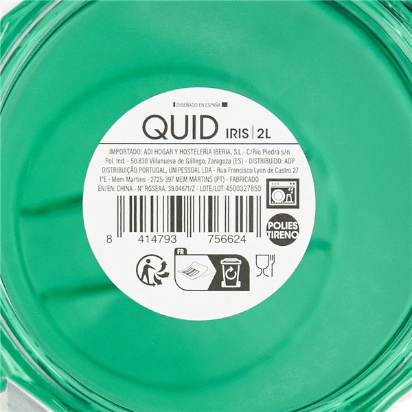 Jug Quid Iris Green Plastic 2 L (6 Units)