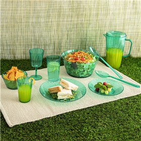 Glass for water Quid Iris Green Plastic 400 ml (12 Units)