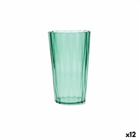 Glass for water Quid Iris Green Plastic 600 ml (12 Units)