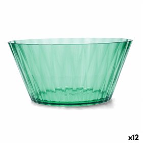 Salad Bowl Quid Iris Green Plastic Ø 25 cm (12 Units)