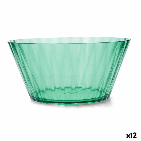 Salad Bowl Quid Iris Green Plastic Ø 25 cm (12 Units)