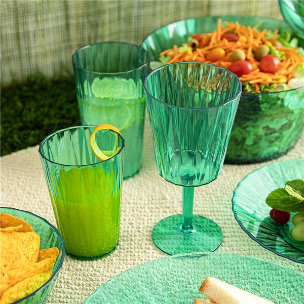 Salad Bowl Quid Iris Green Plastic Ø 25 cm (12 Units)