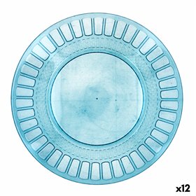 Flat Plate Quid Gaia Turquoise Plastic Ø 26 cm (12 Units)