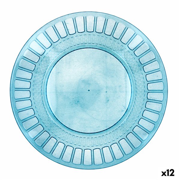 Flat Plate Quid Gaia Turquoise Plastic Ø 26 cm (12 Units)