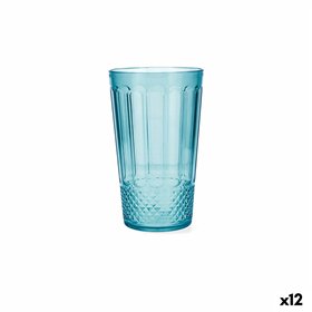 Glass for water Quid Gaia Turquoise Plastic 600 ml (12 Units)
