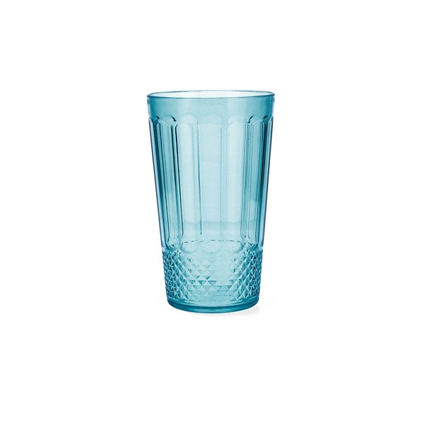 Glass for water Quid Gaia Turquoise Plastic 600 ml (12 Units)