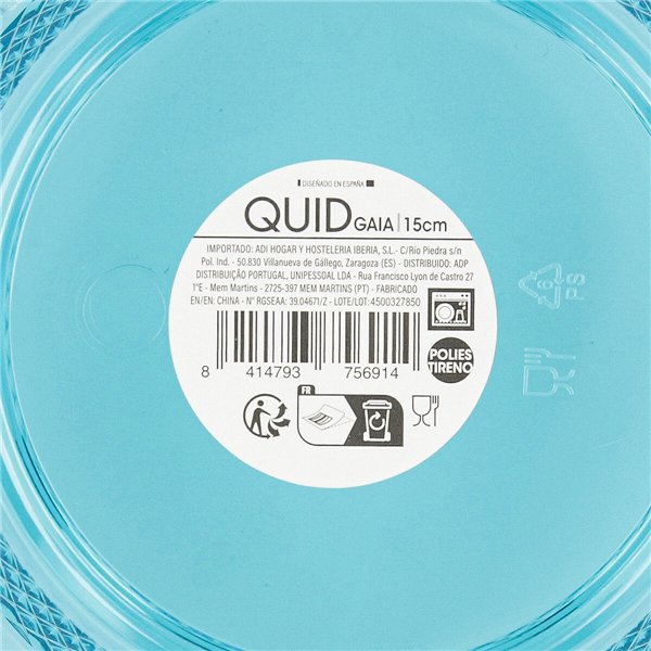 Snack Bowl Quid Gaia Turquoise Plastic (12 Units)