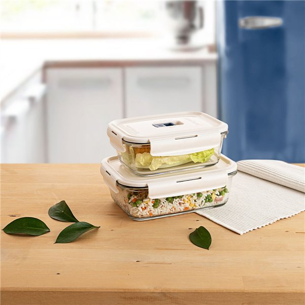 Hermetic Lunch Box Luminarc Baltic Cream Glass 1,22 L (6 Units)