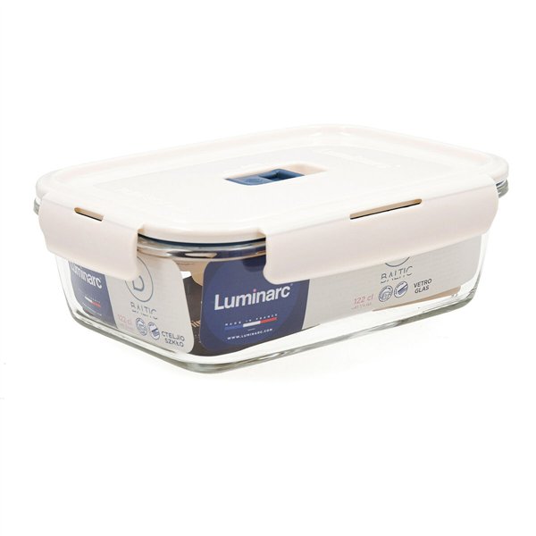 Hermetic Lunch Box Luminarc Baltic Cream Glass 1,22 L (6 Units)
