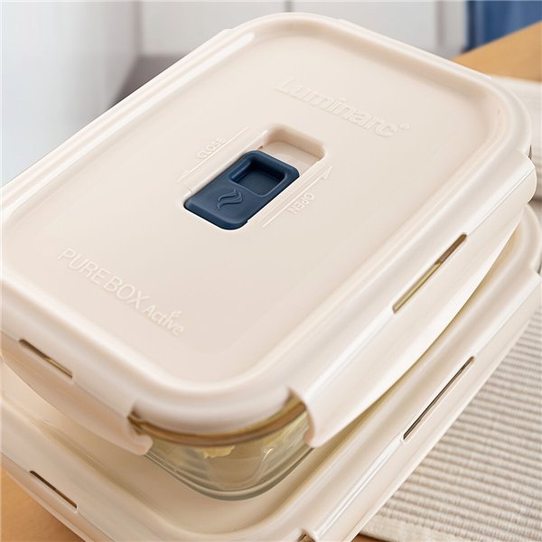 Hermetic Lunch Box Luminarc Baltic Cream Glass 820 ml (6 Units)