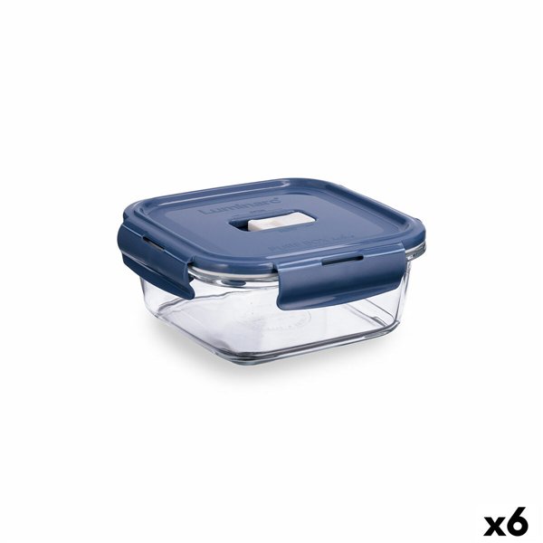Hermetic Lunch Box Luminarc Baltic Blue Glass 760 ml (6 Units)