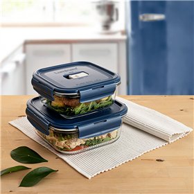 Hermetic Lunch Box Luminarc Baltic Blue Glass 760 ml (6 Units)
