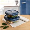 Hermetic Lunch Box Luminarc Baltic Blue Glass 760 ml (6 Units)