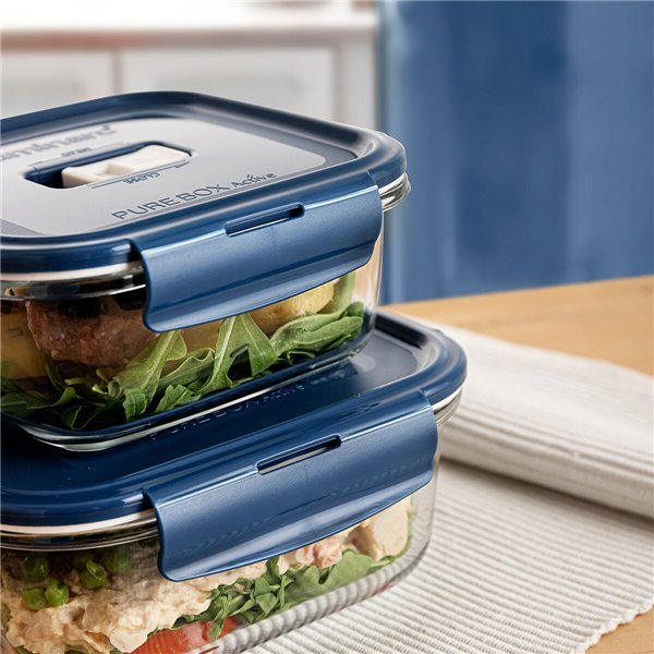 Hermetic Lunch Box Luminarc Baltic Blue Glass 760 ml (6 Units)