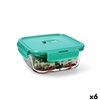 Hermetic Lunch Box Luminarc Turquesa Turquoise Glass 1,22 L (6 Units)