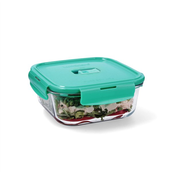Hermetic Lunch Box Luminarc Turquesa Turquoise Glass 1,22 L (6 Units)