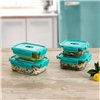 Hermetic Lunch Box Luminarc Turquesa Turquoise Glass 1,22 L (6 Units)